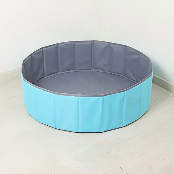 Foldable Pet Ball Pool Fence - Blue & Black Safety Barrier with Soft Edges for Indoor/Outdoor Playpen and Ball Pit