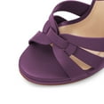 thumbnail image 4 of FSJ Women Stylish Strappy Round Open Toe Ankle Strap Sandals Platform Stilettos High Heel Formal Events Parties Shoes Size 8 Purple, 4 of 4
