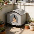 thumbnail image 4 of Outdoor Cat House Waterproof Shelter,Portable Pet Tent Bed,Sun Shade Insulated Resting House,All Season Feral Cat Shelter for Porch Yard Patio Use, 4 of 6