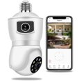 thumbnail image 1 of Cámara de seguridad con bombilla FHD 1080P, lente dual, 360°, Wi-Fi, inalámbrica, para exteriores e interiores, visión nocturna a color., 1 of 4