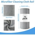 thumbnail image 2 of 75 Pack Microfiber Cleaning Cloth Roll,Reusable Tear Away Microfiber Towels,Washable Ultra Absorbent Rags Drying Dishcloths for Car,Home,Garage or Shop(Grey), 2 of 4