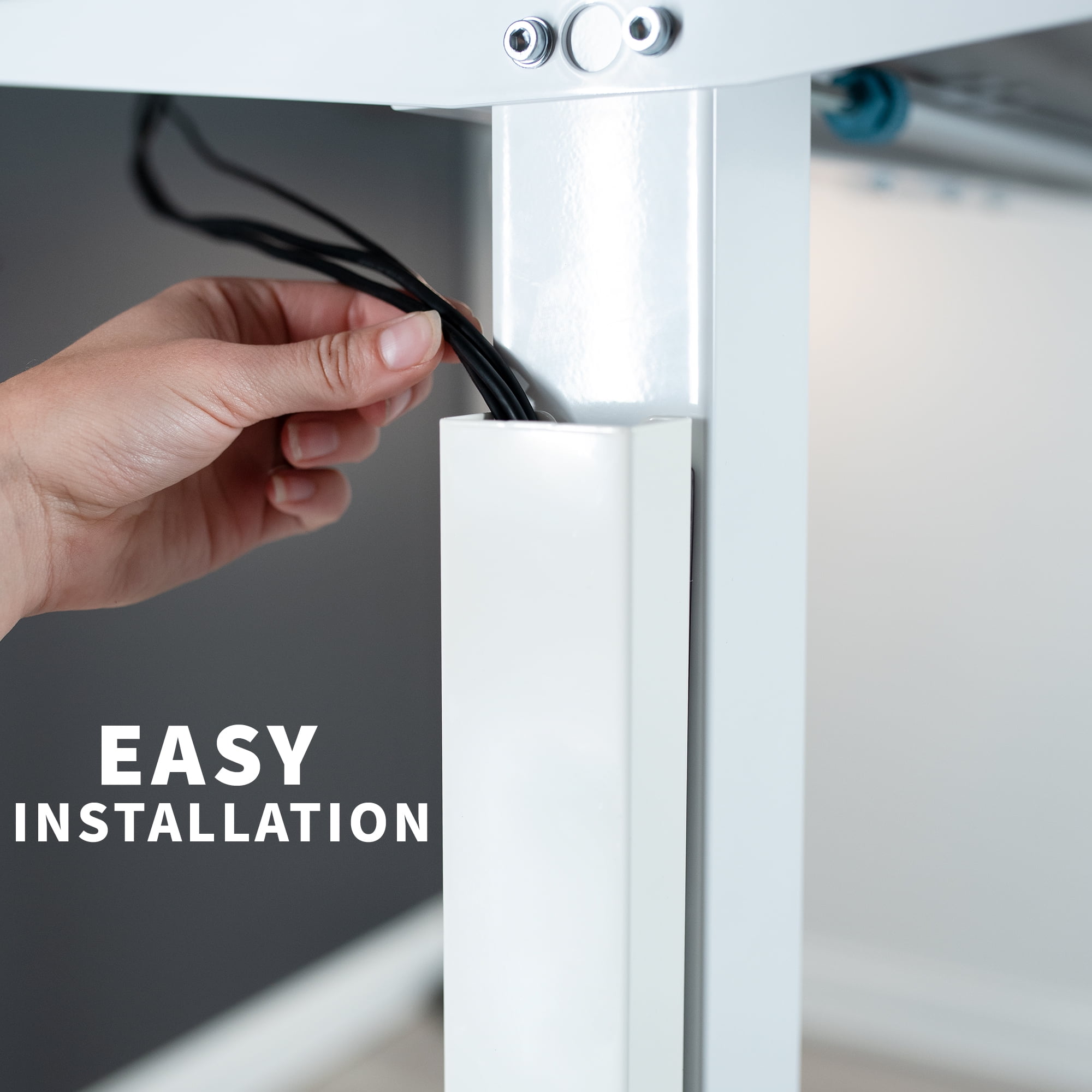 VIVO White Magnetic Vertical Cable Management Channel, Wire Organizer