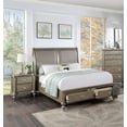 thumbnail image 4 of Eastern King Size Bed w/2 Underbed Drawers 1pc Set Bedroom Furniture Luxury Classic Grey Finish Wooden Bedframe, 4 of 4