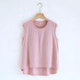 thumbnail image 1 of SDNall Blouse pour Femmes Unie Décontractée Mode Col Rond Régulière Sans Manches Hauts de Nuit, 1 of 9