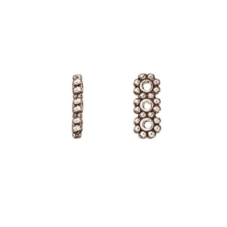 Pkg Daisy - 3-Strand Rondelle Daisy Spacer Antique-Silver Plated 10.5x4.4mm Sold per pkg of 20