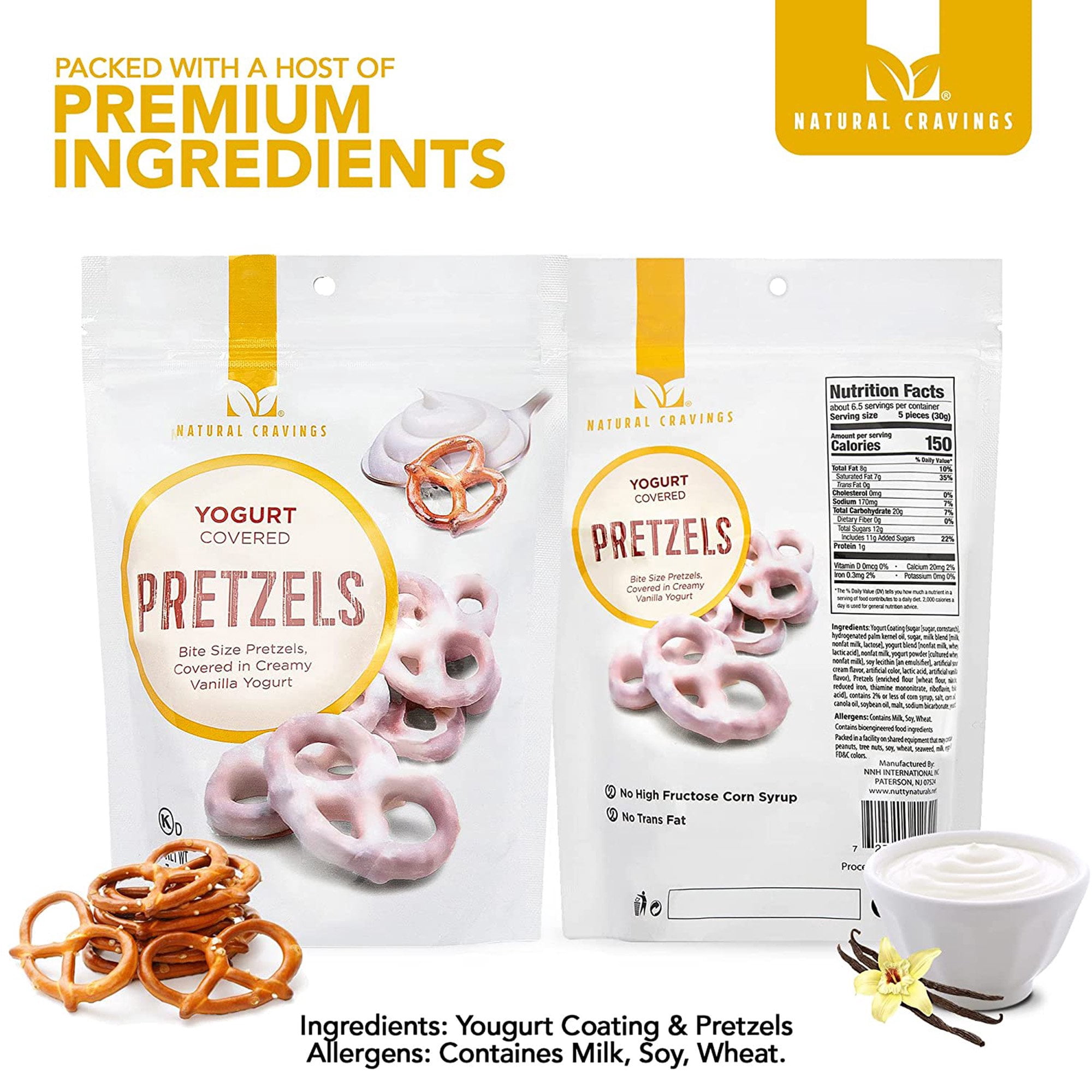 Natural Cravings Yogurt Covered Pretzels, 7 oz Pouch