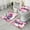 Pink Butterfly Flower, variant on Lightblue Butterfly Sparkle Pattern Bathroom Rugs Sets 3 Piece,Toilet Cover Set,Absorbent Non Slip Bathroom Mats Sets with U-Shaped Contour Rug Toilet Rug Set