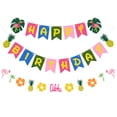 thumbnail image 1 of 2 juegos de pancartas hawaianas para cumpleaños, decoración para fiestas de cumpleaños, pancartas colgantes, 1 of 7