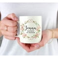 thumbnail image 3 of CTDream Wedding Party Personalized 11oz. Coffee Mug Gift, Jenna Matron of Honor, Pink Watercolor Roses with Faux Rose Gold Glitter 1-Pack, Custom Birthday Present Ideas, 3 of 6