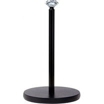 Paper Towel Holder Countertop, , Crystal Paper Towel Stand Holder, Black Solid Wood Weighted Paper Towel Holders for Standard and Large Size Rolls (Black)