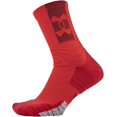thumbnail image 2 of Under Armour Adult Playmaker Mid-Crew Socks, 1-Pair Red/Cardinal X-Large, 2 of 5