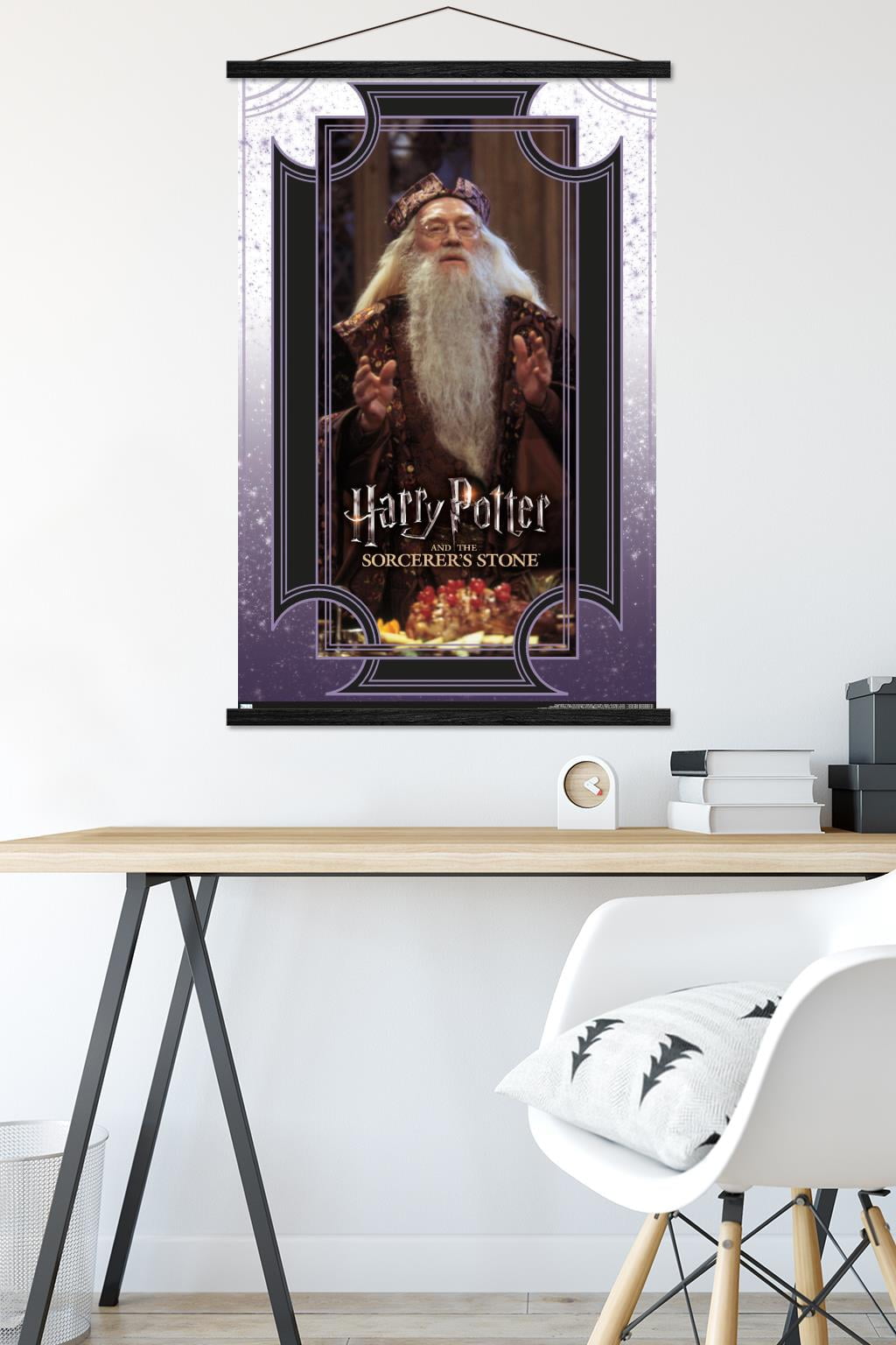 Harry Potter and the Sorcerer's Stone - Dumbledore Wise Wall Poster with Wooden Magnetic Frame, 22.375" x 34"