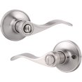 thumbnail image 1 of EcoNesxp Bed & Bath Nickel Keyless Privacy Wave Door Handle Universal Pull Down Handle 1 Nickel, 1 of 5