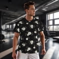 thumbnail image 3 of Wukai Rose Flowers Print Men's Short-Sleeved Mesh T-Shirt,Quick-Dry Short Sleeve Workout T-Shirt-X-Large, 3 of 8