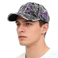 thumbnail image 6 of Only Moment Purple Holey Baseball Cap Structured Baseball Hats for Men Women Polyester,Cotton Breathable Tucker Hat Laser Cut Air Mesh-Back Cooling Golf Hat One Size, 6 of 7