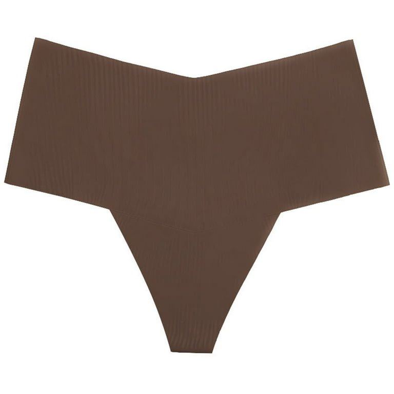 rygai Women Panties T-shaped Mid Waist Soft Moisture Absorption