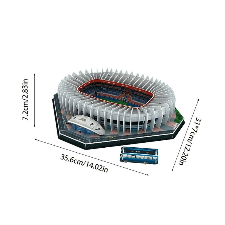NKTIER 3D Cardboard Puzzle World Famous Football Field Assembly Model  Family Education DIY Children Educational Building Assembly Toy 