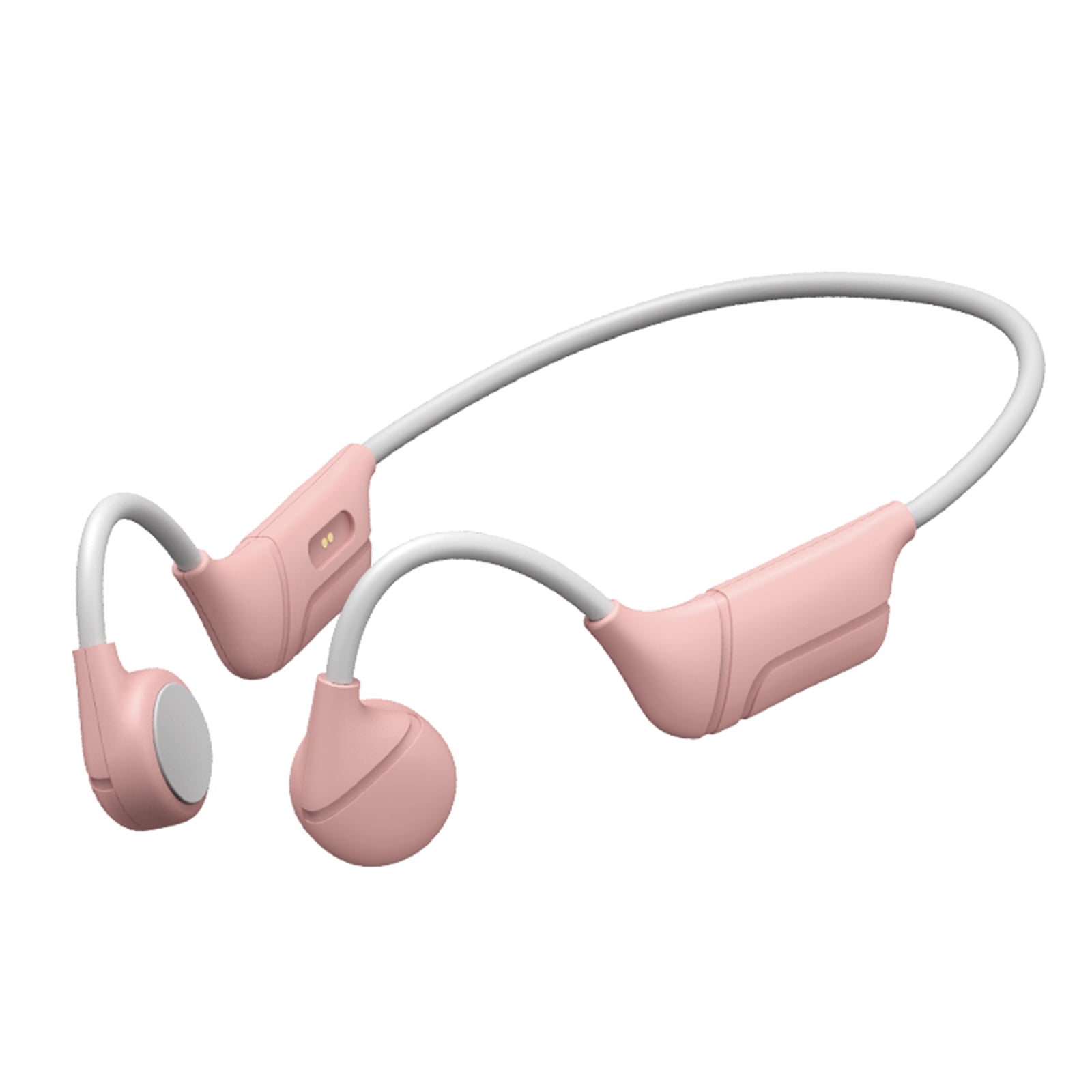 -1 Pink Bone Conduction Open-Ear Sport Headphones IPX5 Waterproof Noise Cancelling Earphones Sweat Resistant Earphones for Workouts and Running with Deep Base,Built-in Mic 