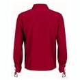 thumbnail image 3 of SAWOBUUN Men's Vintage Shirt V Neck Lacing Long Sleeve Solid Top Adjustable Drawstring Cuffs Casual Shirt, 3 of 4