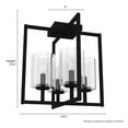 thumbnail image 4 of Hunter - Kerrison 4-light Natural Black Iron, Large Flush Mount Light, Dimmable, Modern Style, Square Shaped, for Bedrooms, Dining, Living Rooms - 19546, 4 of 5
