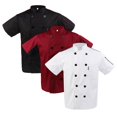 thumbnail image 4 of VONKY Men Women Short Sleeve , Restaurant Chef Jacket Kitchen Coat XL White, 4 of 8
