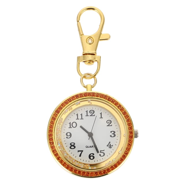 1Pc Beautiful Pocket Watch Chic Hanging Watch Portable Watch with Key Buckle