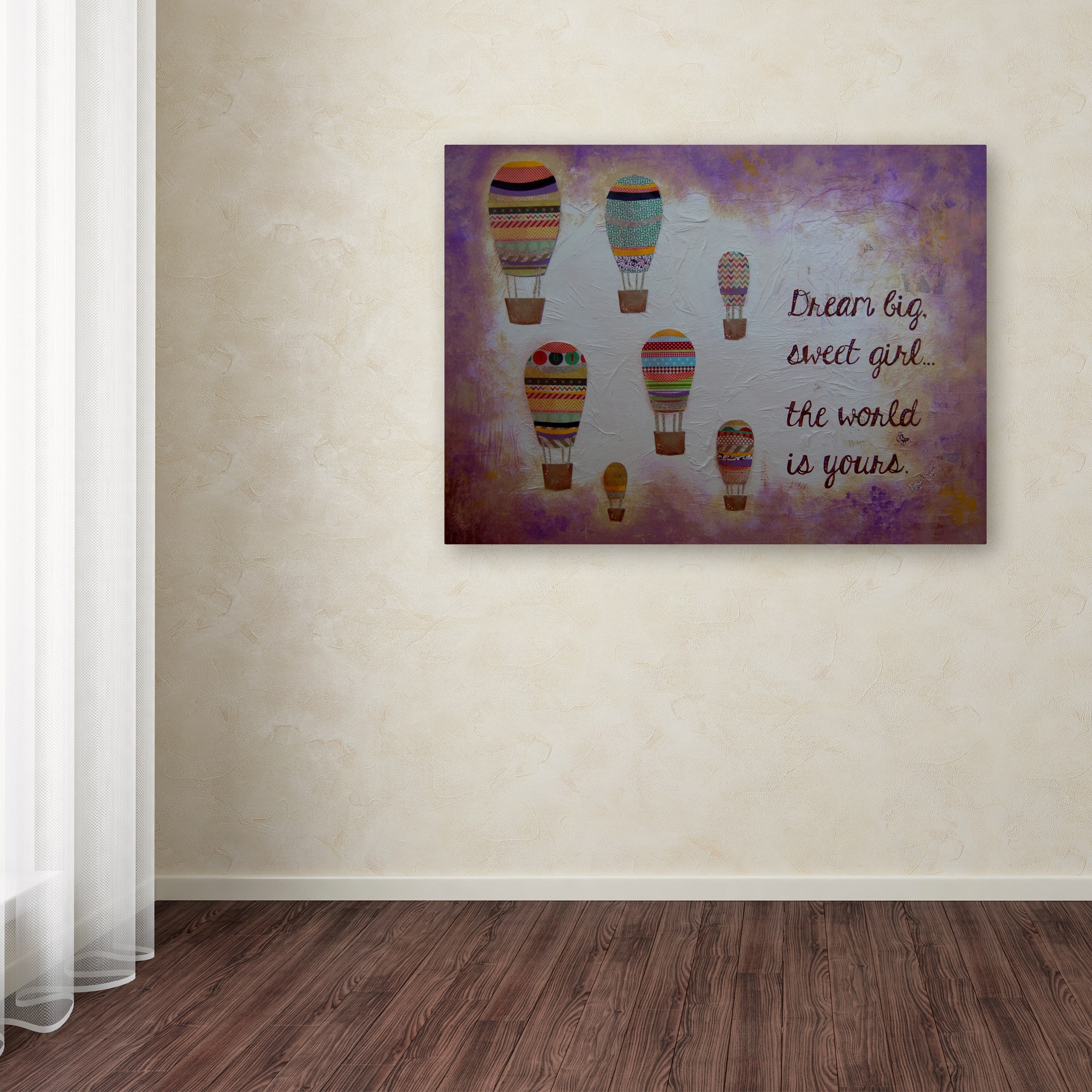 Trademark Fine Art "Hot Air Balloons, Sweet Girl" Canvas Art by Nicole Dietz