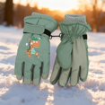 thumbnail image 2 of CPNG Kids Ski Snow Gloves Dinosaur King Print Winter Cold Weather Waterproof Windproof Warm Fleece Thermal Snowboard Sport Mittens for Boys Girls, 2 of 4