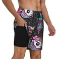 Goofa Cat Icecream Printed Men's Swim Trunks Board Shorts Quick Dry