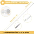 thumbnail image 3 of XNKOLMJ 2Pcs Spring Tension Curtain Rods 28 to 40 Inch  Small Tension Rod Expandable Adjustable Window Tension Rods No Drill(Black), 3 of 6