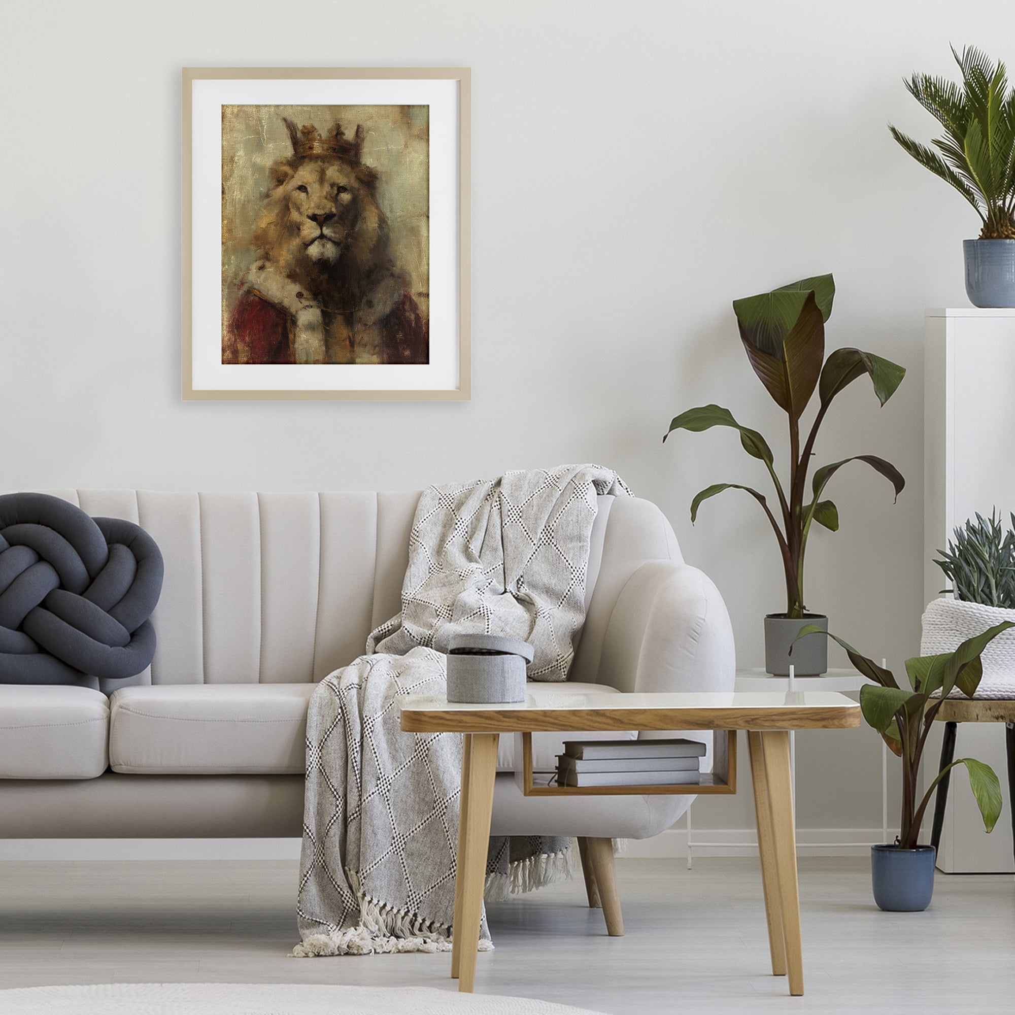 Stupell Industries Regal Lion Sovereign Birch Framed Print Under Glass, design by Svetlana Aleynikova