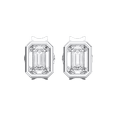 thumbnail image 2 of KEEVA JEWELS 3.00 Carat Moissanite Bezel Set Emerald Cut Gemstones Solitaire Stud Earrings for Women, Made in White Gold Plated Silver., 2 of 5