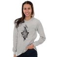 thumbnail image 3 of Bird Triangle Rose Floral Spiritual Women's Long Sleeve T Shirt Brisco Brands X, 3 of 6