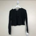 thumbnail image 5 of Leslye Women's Long Sleeve Henley Cropped Thermal Lounge T-Shirt Black M, NWT, 5 of 6