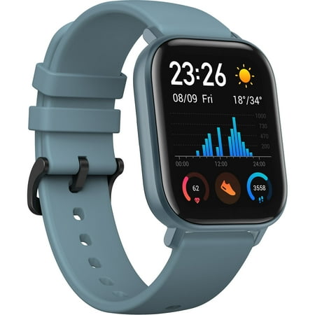 Amazfit - GTS Smartwatch 42mm Aluminum - Steel Blue With Silicone Band