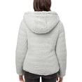 thumbnail image 4 of Ma Croix Womens Premium Hooded Puffer Jacket Reversible With Soft Faux Fur Windbreaker Fleece Sherpa Parka Short Coat, 4 of 8