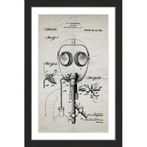 "Gas Mask 1921 Old Paper" Framed Painting Print