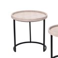 thumbnail image 2 of Side Table with Faux Shagreen Accent, Set of 3, Beige, 2 of 5