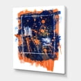 thumbnail image 3 of Designart ' Navy Blue and Orange Abstract ' Modern Canvas Wall Art Print, 3 of 4