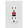 thumbnail image 2 of Leviton GFCI Receptacle in White — UL Listed for US Residential Electrical Code Compliance, Drop-in NEC-Standard Wiring, 2 of 2