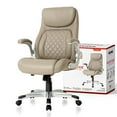 thumbnail image 2 of NOUHAUS +Posture Ergonomic PU Leather Office Chair. Click5 Lumbar Support with FlipAdjust Armrests. Modern Executive Chair and Computer Desk Chair (Taupe), 2 of 15