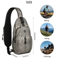 thumbnail image 4 of Abstraction-Inspired Sling Bag, Tribal Striped Crossbody Backpack in Rustic Pastoral Style, 4 of 5