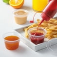 thumbnail image 4 of 400 Set 2 oz Jello Shot Cups with Lids Stackable Food Safe Disposable Plastic Portion Condiment Dipping Sauce Containers Small Salad Dressing Cups, 4 of 7