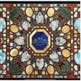 thumbnail image 4 of Rectangle Black Marble Dining Table Top with Elegant Pietra Dura Art | Conference Table for Office Meeting Room Decor-24x12 Inch, 4 of 4