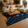 thumbnail image 3 of Gelasgo Solar System Learning Velvet Area Rug, Planet Space Educational Decorative Carpet, Soft Indoor Floor Mat for Kids Room Bedroom Nursery Classroom Home Decor, 3 of 5