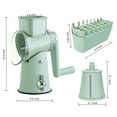 thumbnail image 6 of 5-in-1 Rotary Cheese Grater Vegetable Slicer, 5 Interchangeable Blades Food Shredder with Anti-Slip Reinforced Suction Base, Kitchen Mandoline Chopper with Blade Storage Box (Green), 6 of 7