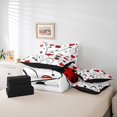 thumbnail image 4 of Erosebridal Literie Coccinelle pour Filles Format Simple, Ensemble de Housse de Couette Branches et Feuilles Abstraites, Réversible 7 Pcs, 4 of 5
