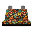 thumbnail image 6 of CHAQLIN Retro Floral Car Back Seat Cover for SUV, 2 Piece Waterproof Universal Bench Protectors Stretch Easy to Install Back Seat Covers, 6 of 7