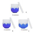 thumbnail image 1 of serony Lotus Bottom Design Frosted Crystal Household Meditation Sound Meditation Singing Bowl with Mallet Note Set Gradient Pattern Spiritual 6 inches -B key, 1 of 9