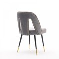 thumbnail image 4 of Modern Dining Chairs Set of 2,Velvet Upholstered Side Chair with Nailheads and Gold Tipped Black Metal Legs,Leisure Lounge Chair Accent Chair for Living Room Bedroom,18.5"Wx 19.6"Dx32.9"H,Gray, 4 of 7